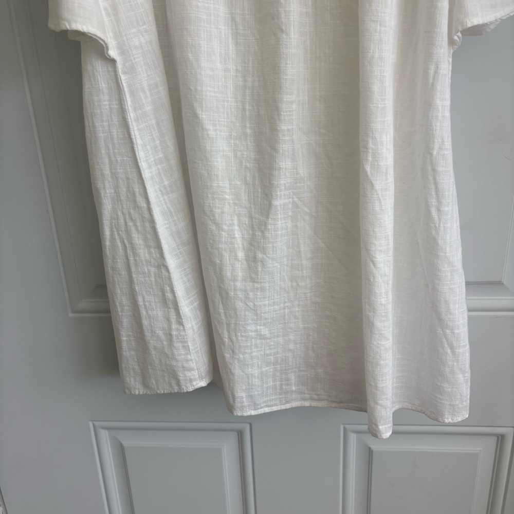 NWT Old Navy White Sheer Flutter Sleeve Dress, Size Medium - Picture 4 of 13